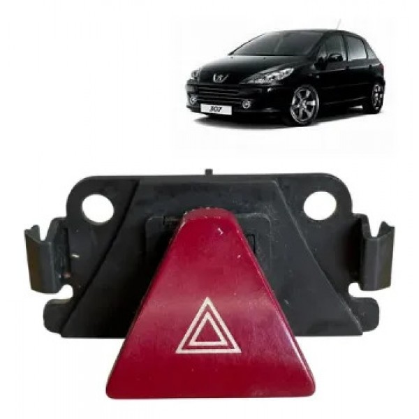 Botao Pisca Alerta Painel Original Peugeot 307 2002 A 2012 V Vermelho