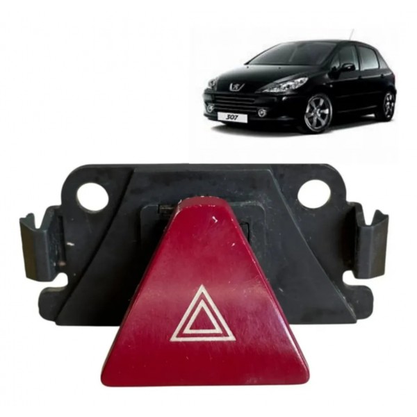 Botao Pisca Alerta Painel Original Peugeot 307 2002 A 2012 V Vermelho
