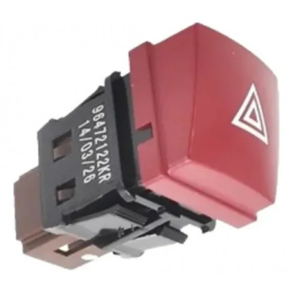 Interrupto Botão Pisca Alerta Peugeot 207 96472122kr Vermelho