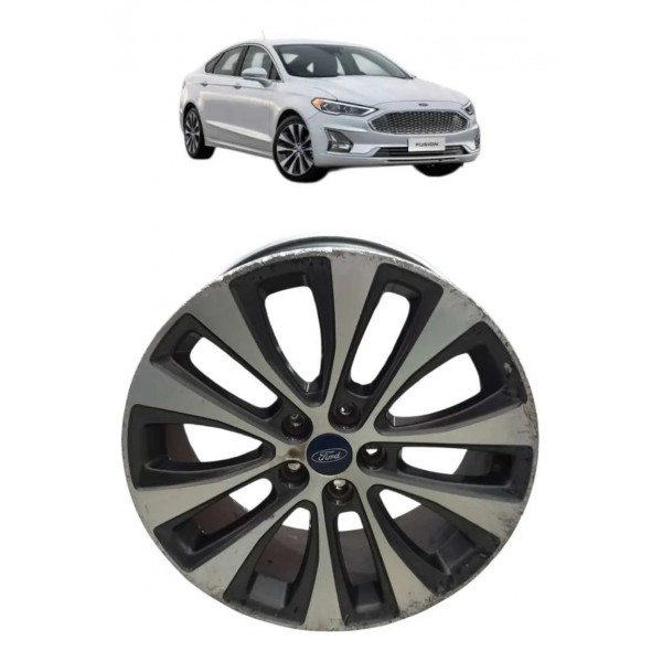 Roda R18 5x108 Ford Fusion Titanium Com Detalhes 2018 2019  Cinza