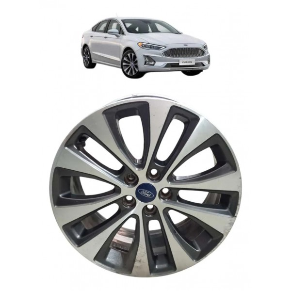 Roda R18 5x108 Ford Fusion Titanium Com Detalhes 2018 2019  Cinza