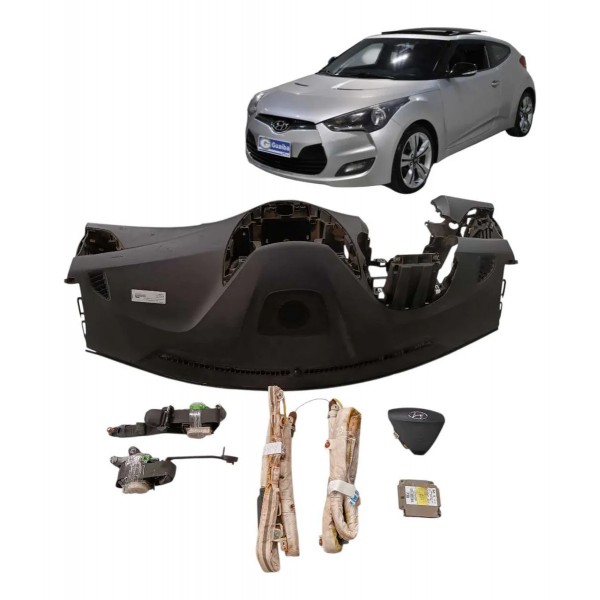 Kit Air Bag Veloster 1.6 16v 2011 2012 2013 2014 2015 2016  Preto