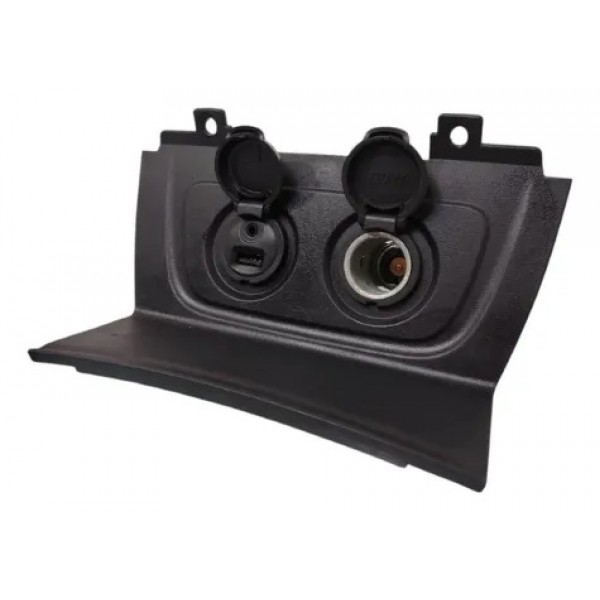 Moldura Entrada Auxiliar Usb Tomada 12v C4 Lounge 2014 2019 Preto