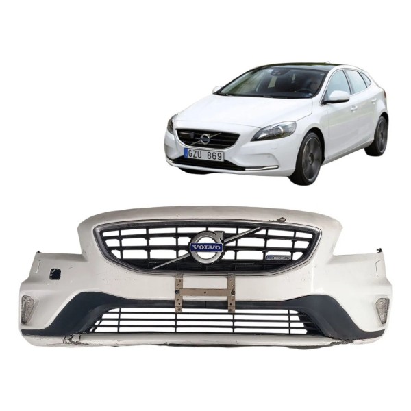 Parachoque Dianteiro Volvo V40 2013 2014 2015 2016 Recuperar Branco