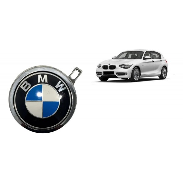Emblema Tampa Traseira Abertura Bmw 118i 2.0 16v 2010/2012 Prateado