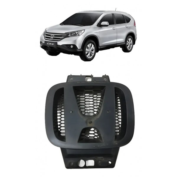 Emblema Grade Honda Crv 2015 Hrv 2016 C/ Suporte Original Cromado