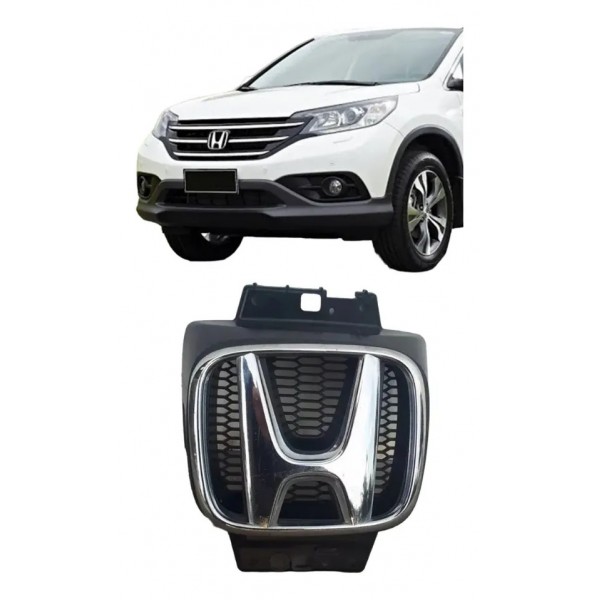 Emblema Grade Honda Crv 2015 Hrv 2016 C/ Suporte Original Cromado