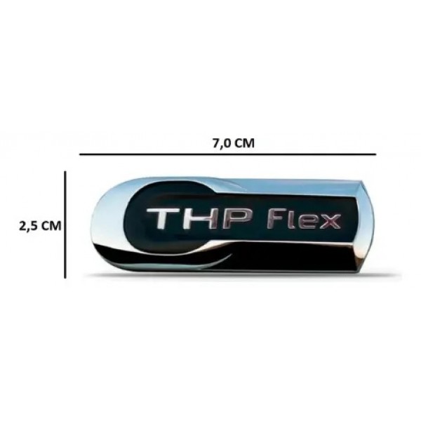Emblema Thp Linha Citroen C4 Cactus 2014 2015 2016 2017 2018 Preto E Cromado