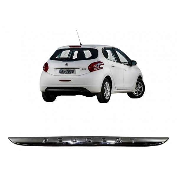 Friso Emblema Porta Malas Peugeot 208 2014 2018 Cromado
