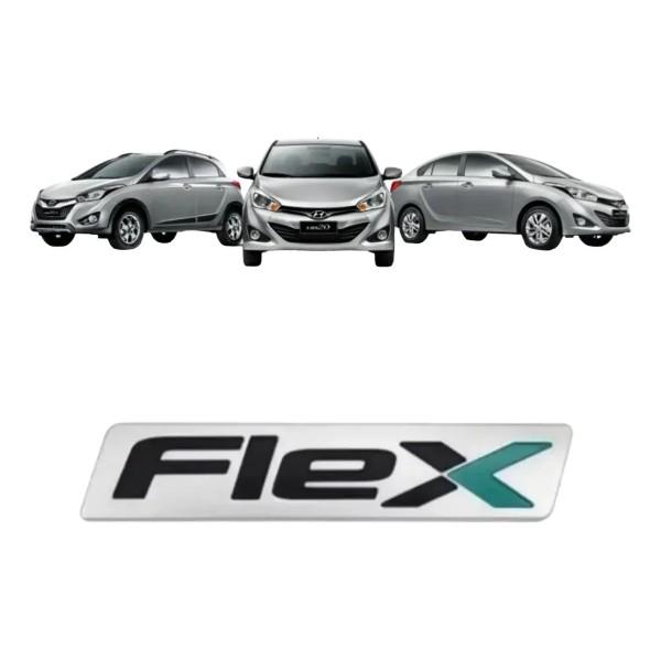 Emblema Letreiro Flex Compatível Hb20 I30 Tucson Ix35 Elantr Cinza