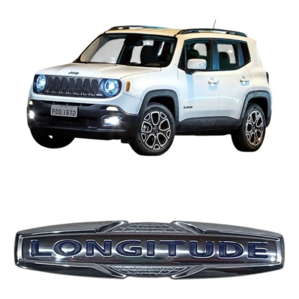 Emblema Símbolo Jeep Longitude Original 17/18/19/20/21/22 Cromado