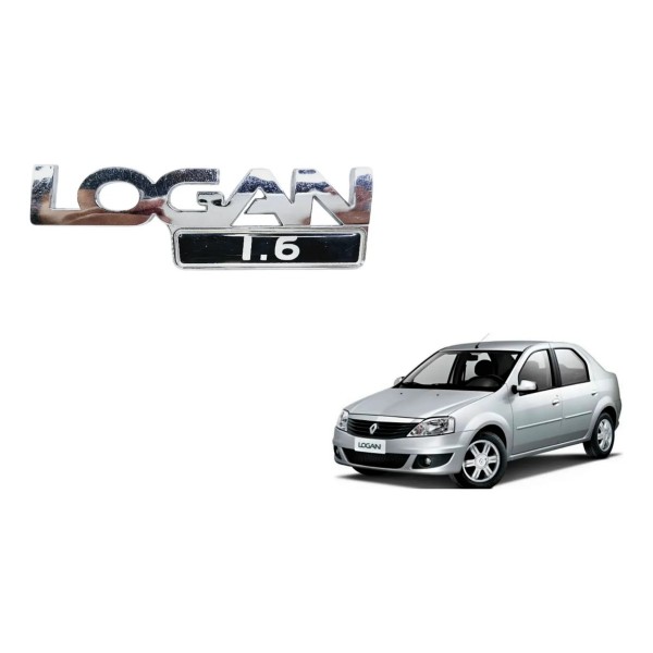 Emblema Tampa Traseira Renault Logan 1.6 08/13 Original Preto E Cromado