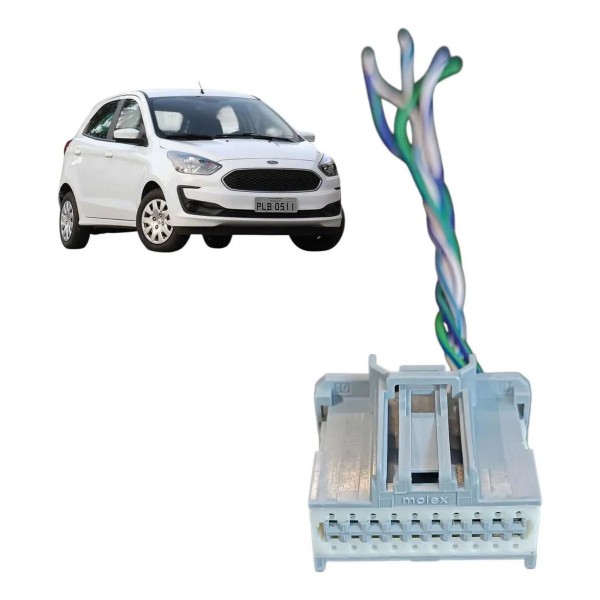 Plug Conector Cinza Modulo Airbag Ford Ka 2021 5 Fios