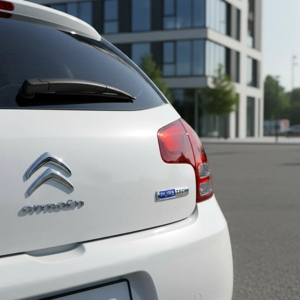 Emblema Adesivo Tampa Porta Malas Citroën C3 9820762680 Azul E Cromado