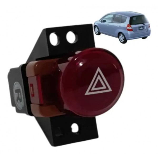Botão Pisca Alerta New Civic Fit 2009 2010 2011 2012 2013 Vermelho