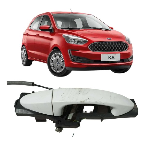 Macaneta Externa Traseira Direita Ford Ka 2018 2019 2021 Branco Traseira