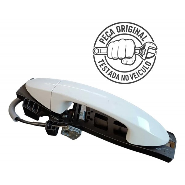 Macaneta Externa Traseira Esquerda Ford Ka 2018 2019 2021 Branco Traseira