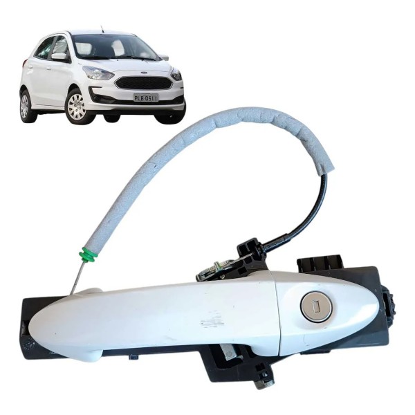 Macaneta Externa Dianteira Esquerda Ford Ka 2017 2018 2021 Branco Dianteira