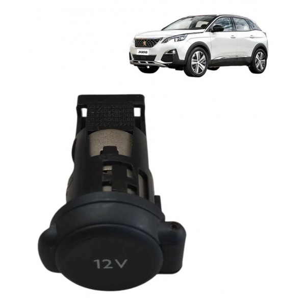 Acendedor Cigarro Tomada 12v Peugeot 3008 Griffe 2019 2020 Preto