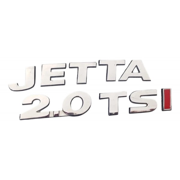 Kit Emblema Letreiro Jetta 2.0 Tsi 211cv 2011 2012 13 14 3pç Cromado