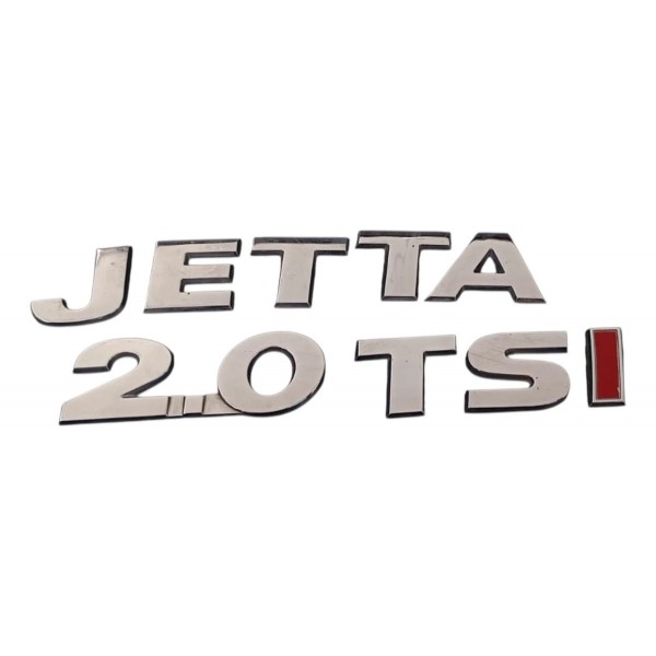 Kit Emblema Letreiro Jetta 2.0 Tsi 211cv 2011 2012 13 14 3pç Cromado