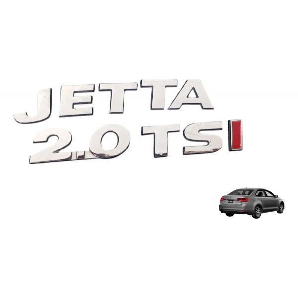 Kit Emblema Letreiro Jetta 2.0 Tsi 211cv 2011 2012 13 14 3pç Cromado