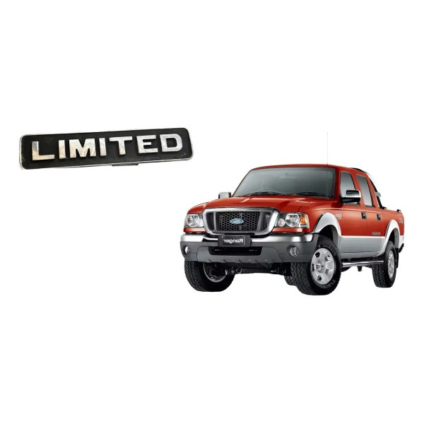 Emblema Limited Paralama Dianteiro Ranger 2005-2012 Original Preto E Cromado
