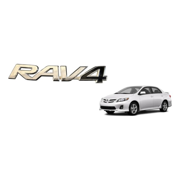 Emblema Rav4 - Tampa Tras 13/15 Original Toyota 7543142100 Cromado E Preto