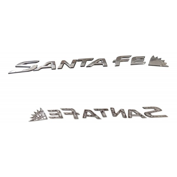 Emblema Tampa Traseira Hyundai Santa Fe 2012 2013 2014 2015 Cromado
