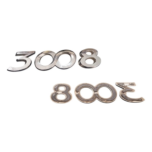 Emblema Letreiro Tampa Traseira Peugeot 3008 2013 Cromado