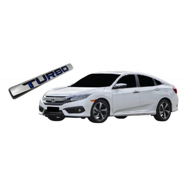 Emblema Turbo Honda Civic G10 17/21 Cromado