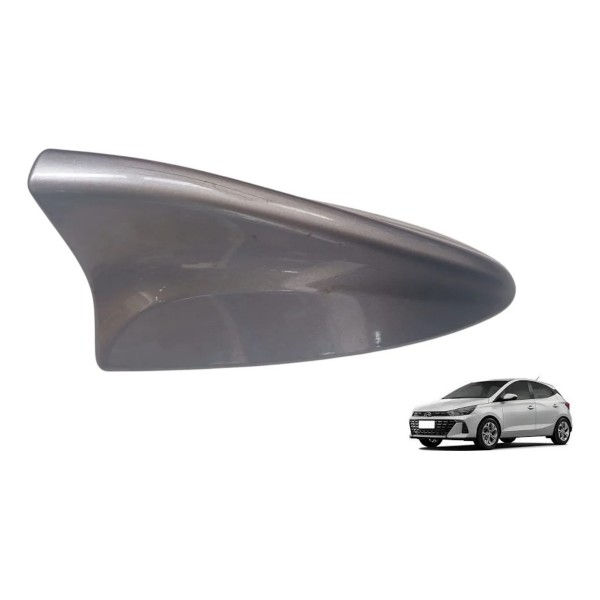 Capa Antena Shark Tubarão Hyundai  Hb20 2015 A 2019 Prateado
