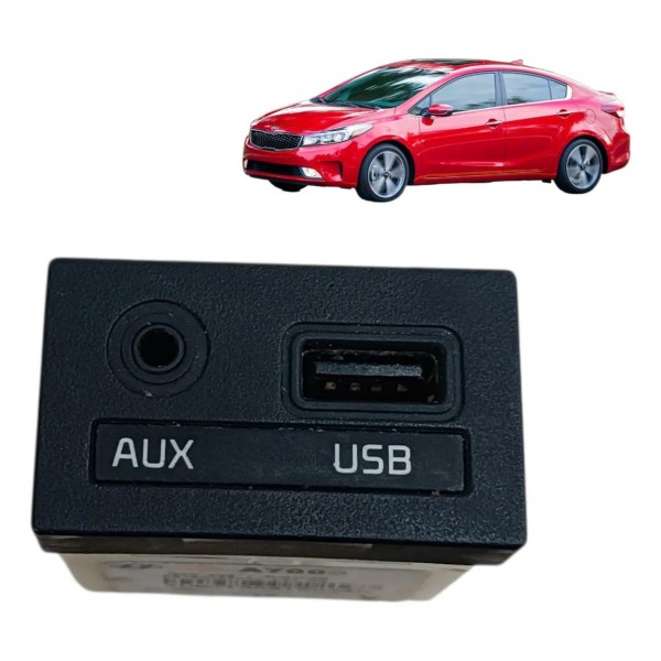 Tomada Entrada Plug Usb Auxiliar Kia Cerato 2016 2017 2018 Preto