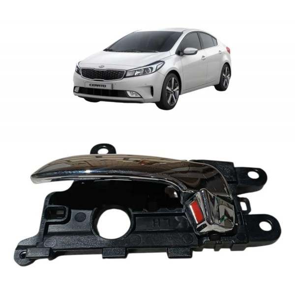 Macaneta Interna Dianteira Esquerda Kia Cerato 2017 Cromado Cromado Dianteira