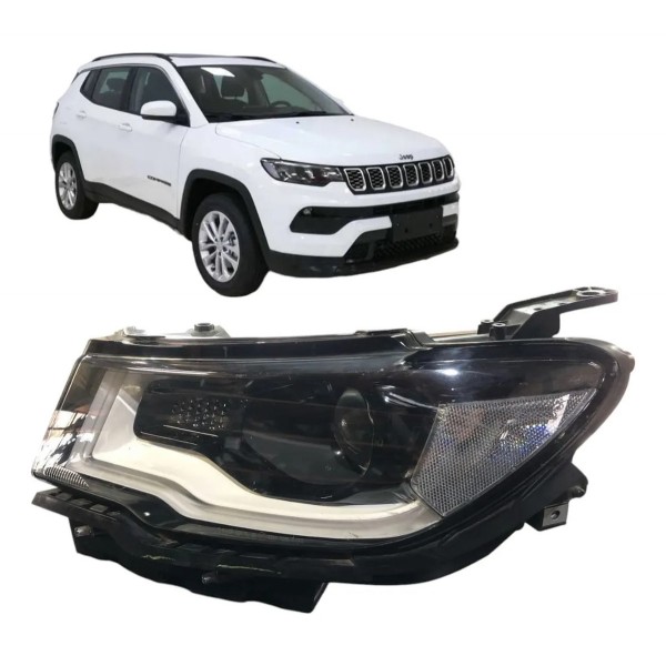 Farol Esquerdo Jeep Compass 2018 2020 2021 C/ Xenon E Led Esquerdo/motorista