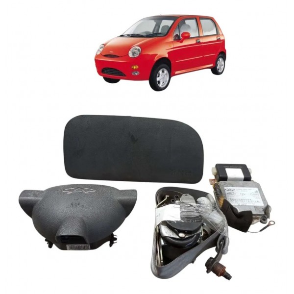 Kit Conjunto Airbag Original Chery Qq 2011 2012 2013 Preto