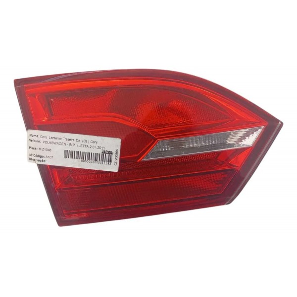 Lanterna Esquerda Aplique Porta Mala Vw Jetta 2011 2015 Orig Esquerdo/motorista Vermelho
