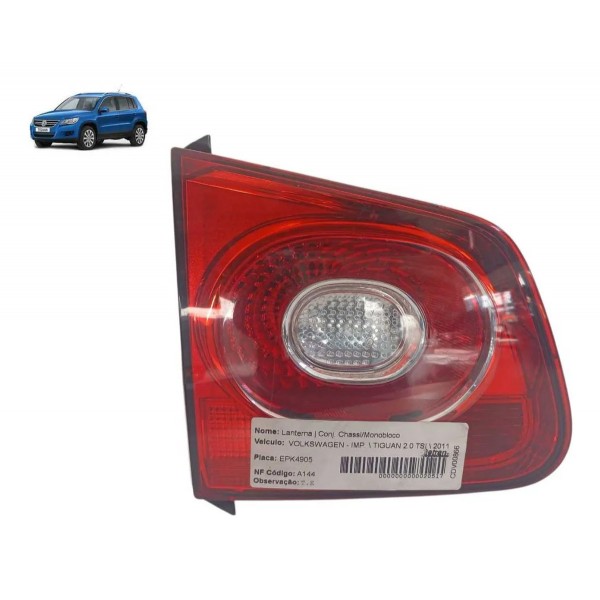Lanterna Esquerda Aplique Porta Malas Vw Tiguan 2010 2013 Esquerdo/motorista Vermelho