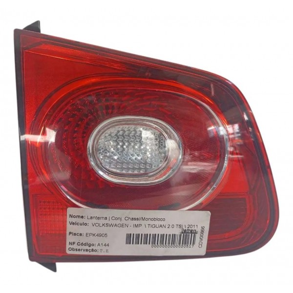 Lanterna Esquerda Aplique Porta Malas Vw Tiguan 2010 2013 Esquerdo/motorista Vermelho